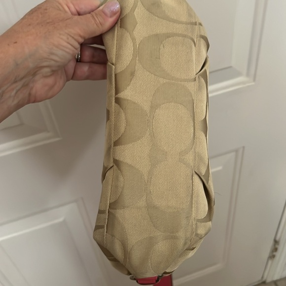 Coach convertible strap east west , pink leather trim, signature canvas bag GUC - Picture 5 of 10